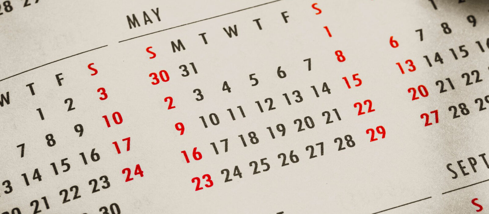 Calendar close up