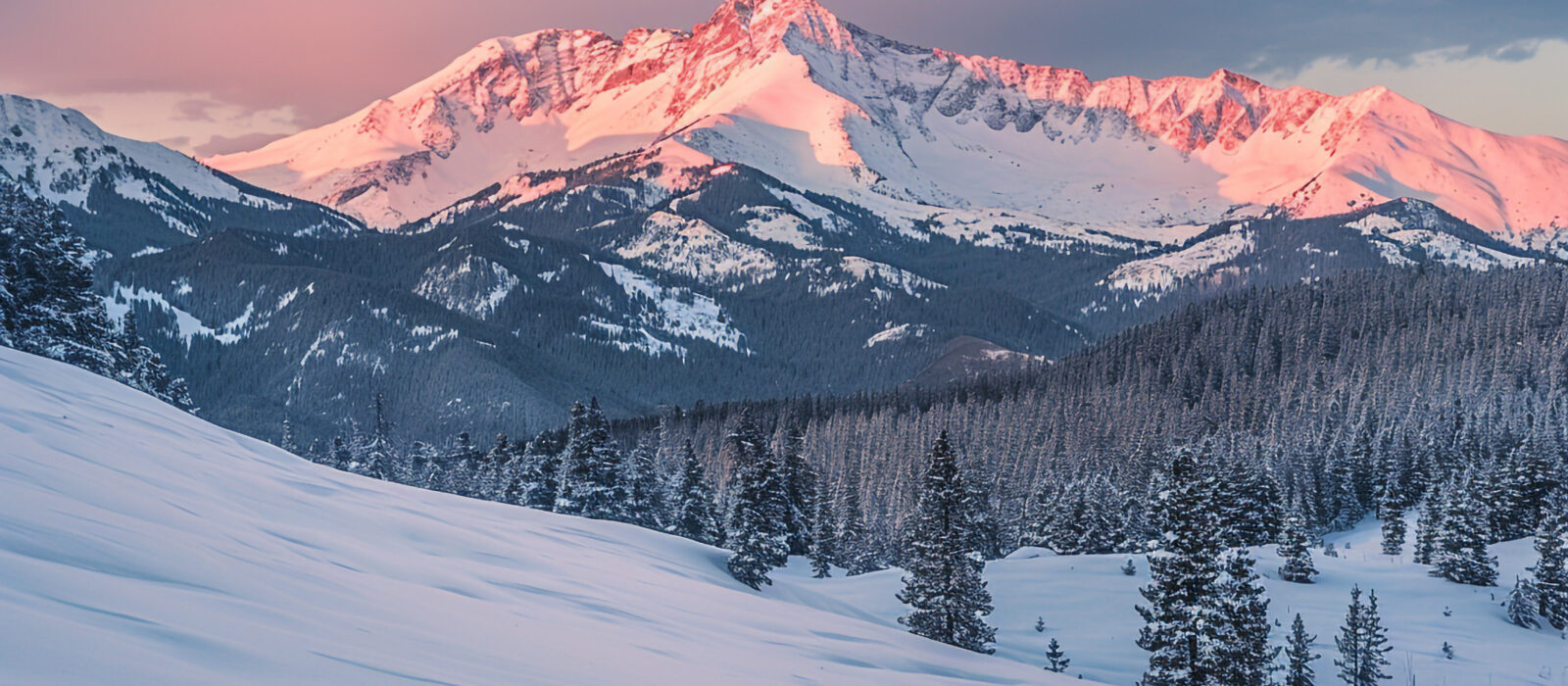 Snow Covered Mountain Background